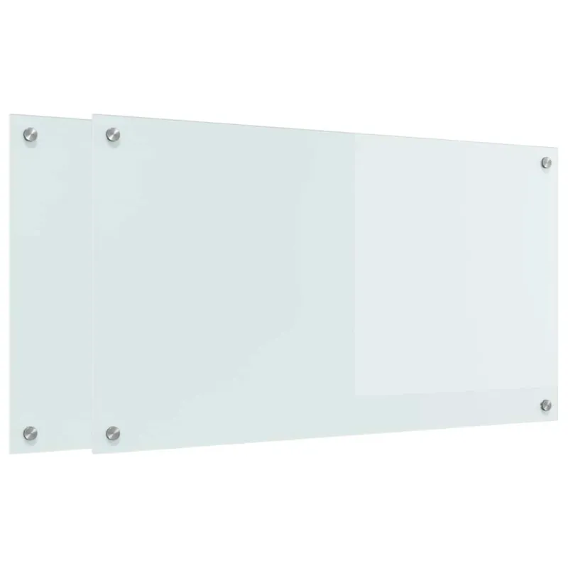 Virtuvės atbraila 2 pcs Balta 90 x 50 cm grūdintas stiklas