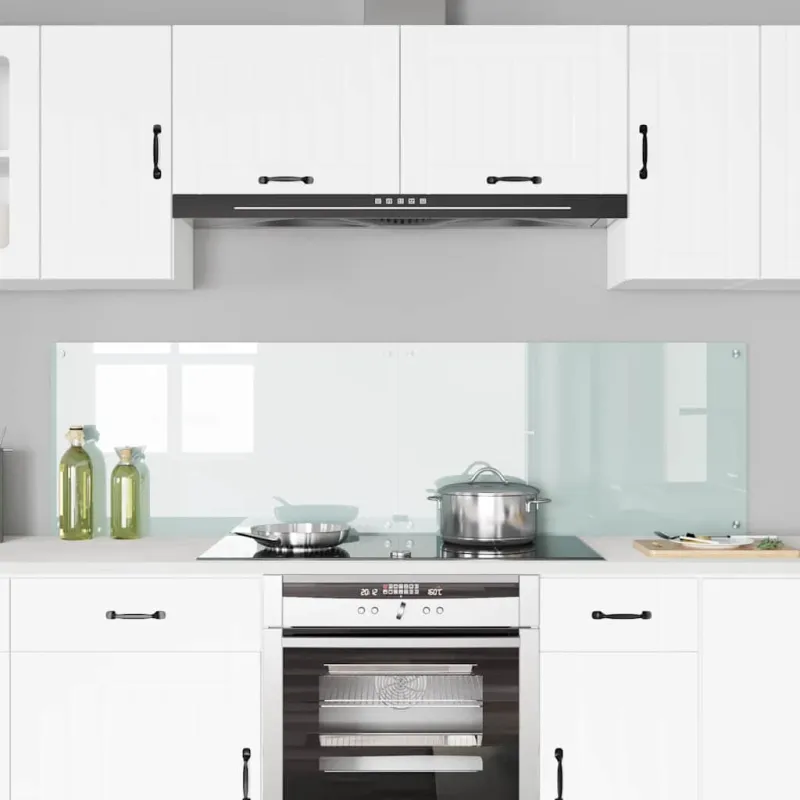 Virtuvės atbraila 2 pcs Balta 90 x 50 cm grūdintas stiklas