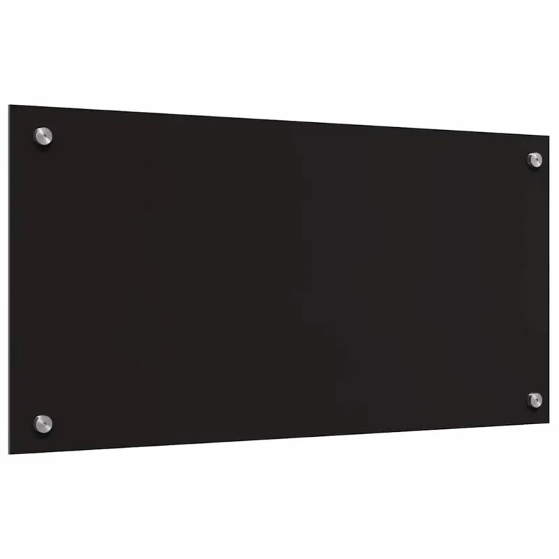 Virtuvės atbraila 2 pcs Juoda 80 x 40 cm grūdintas stiklas