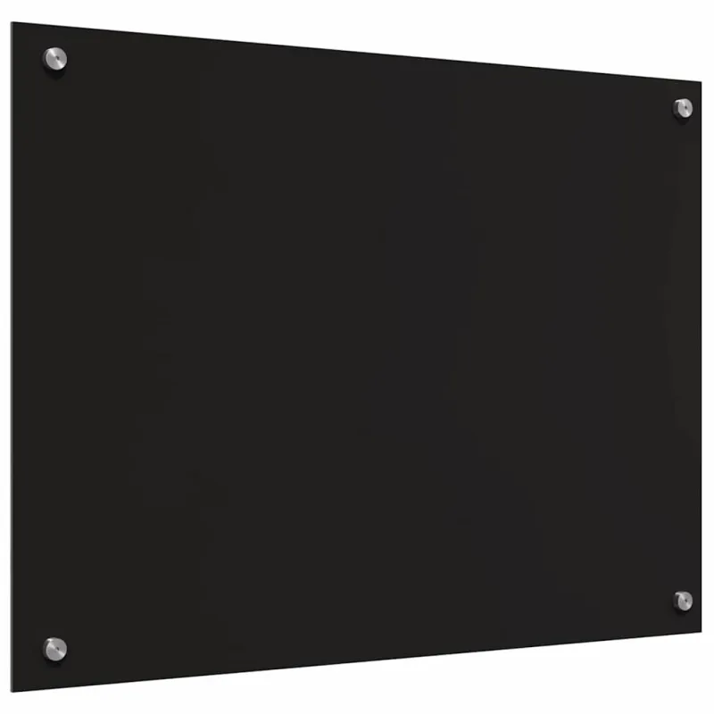 Virtuvės atbraila 2 pcs Juoda 80 x 60 cm grūdintas stiklas