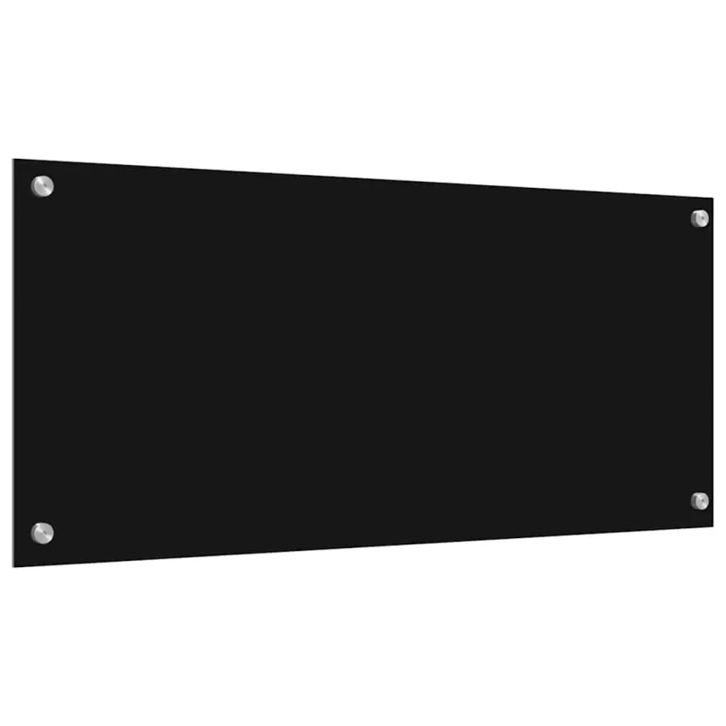 Virtuvės atbraila 2 pcs Juoda 90 x 40 cm grūdintas stiklas
