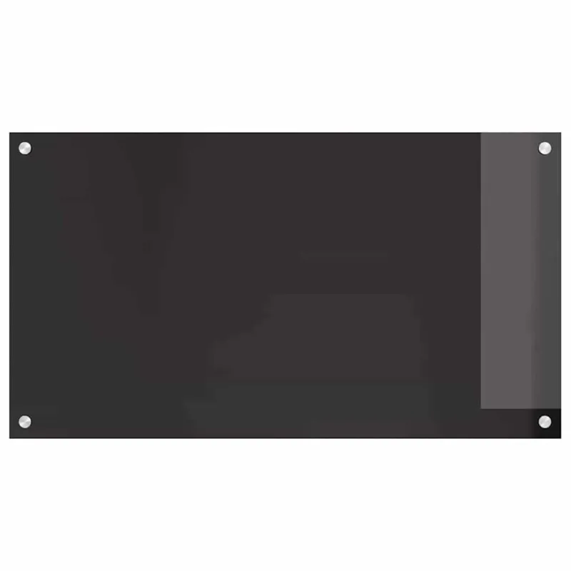 Virtuvės atbraila 2 pcs Juoda 90 x 50 cm grūdintas stiklas
