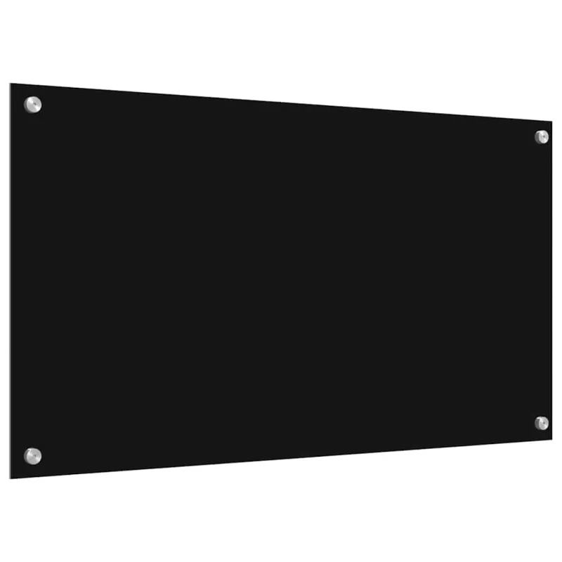 Virtuvės atbraila 2 pcs Juoda 90 x 50 cm grūdintas stiklas