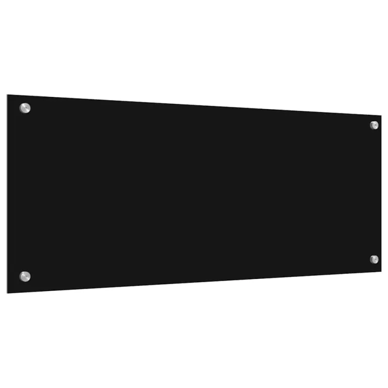 Virtuvės atbraila 2 pcs Juoda 100 x 40 cm grūdintas stiklas
