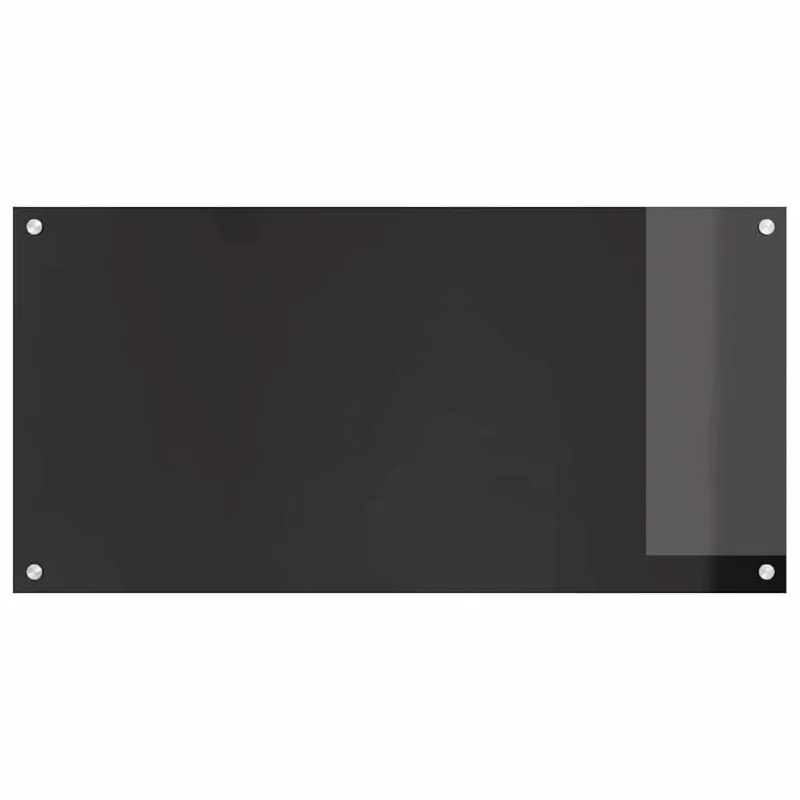 Virtuvės atbraila 2 pcs Juoda 100 x 50 cm grūdintas stiklas