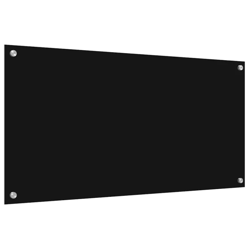 Virtuvės atbraila 2 pcs Juoda 100 x 50 cm grūdintas stiklas