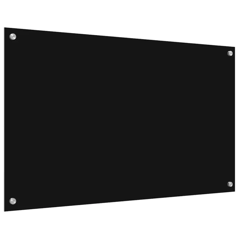 Virtuvės atbraila 2 pcs Juoda 100 x 60 cm grūdintas stiklas