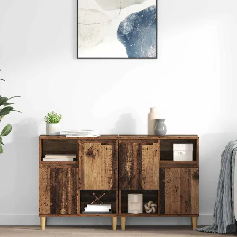 Šoninės lentynos 2 pcs Senovinis medis 60 x 35 x 70 cm
