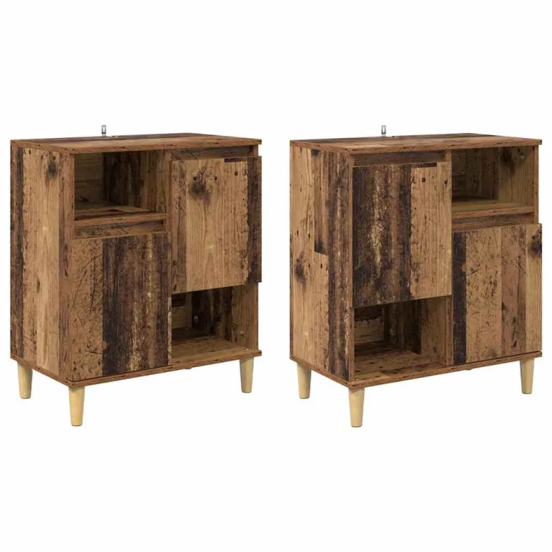 Šoninės lentynos 2 pcs Senovinis medis 60 x 35 x 70 cm