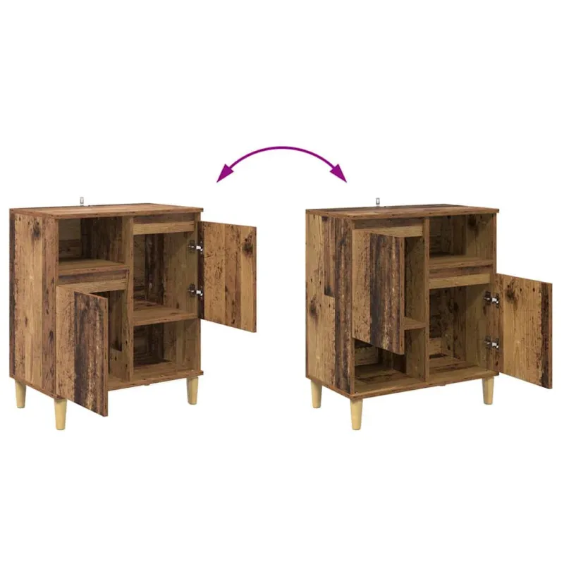 Šoninės lentynos 2 pcs Senovinis medis 60 x 35 x 70 cm