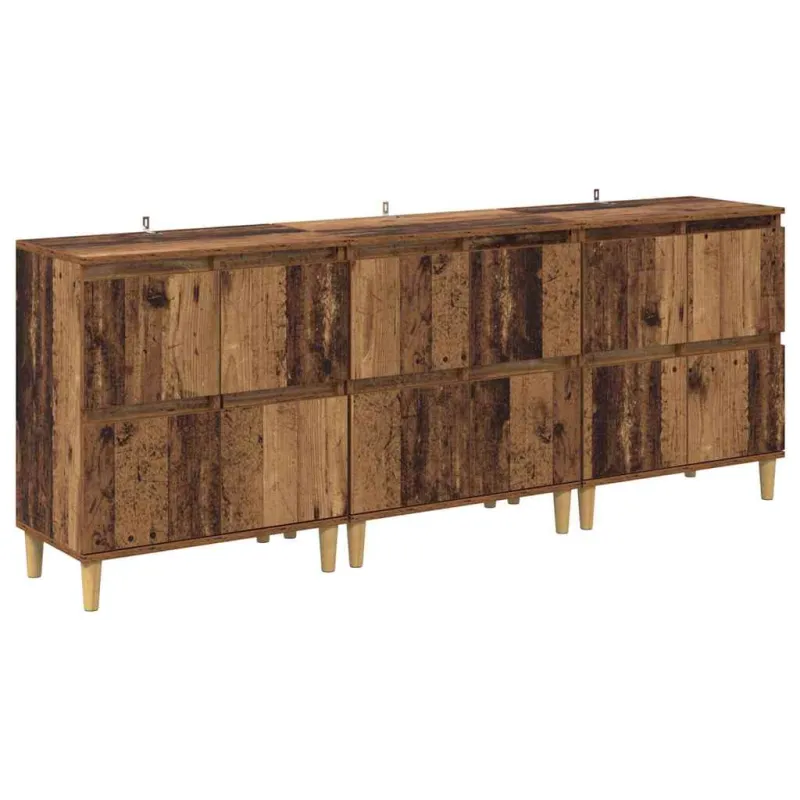 Šoninės lentynos 3 pcs Senovinis medis 60 x 35 x 70 cm