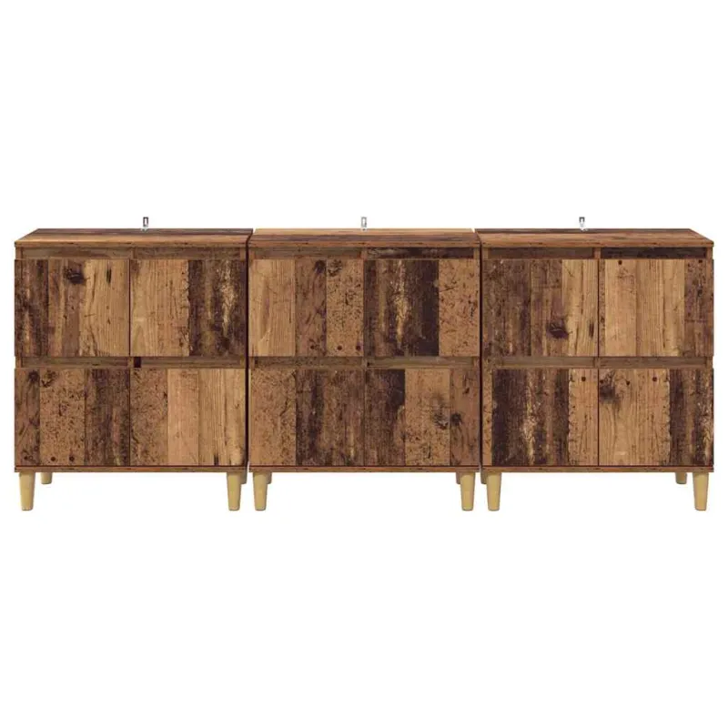 Šoninės lentynos 3 pcs Senovinis medis 60 x 35 x 70 cm