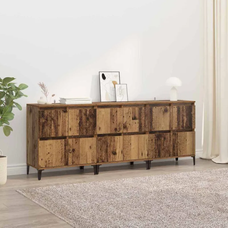 Šoninės lentynos 3 pcs Senovinis medis 60 x 35 x 70 cm