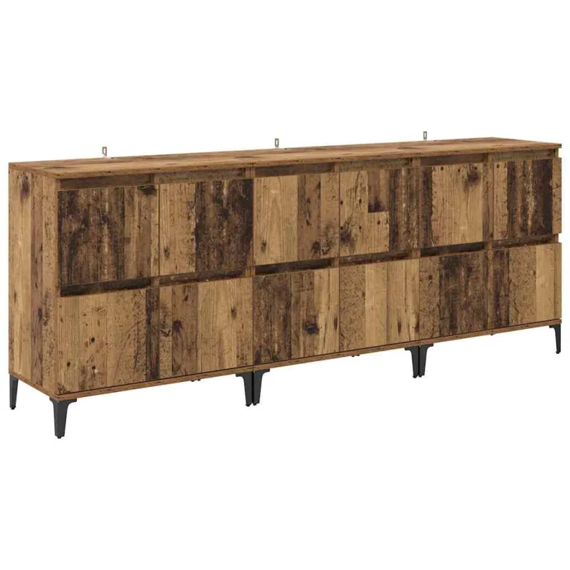 Šoninės lentynos 3 pcs Senovinis medis 60 x 35 x 70 cm