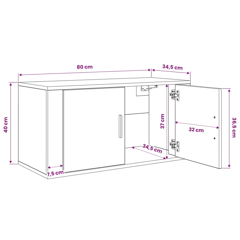 Sieninio televizoriaus kabineto komplektas 3 pcs