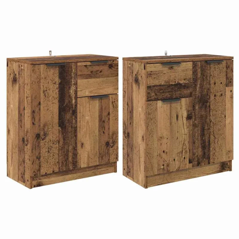 Šoninės lentynos 2 pcs Senovinis medis 60 x 30 x 70 cm