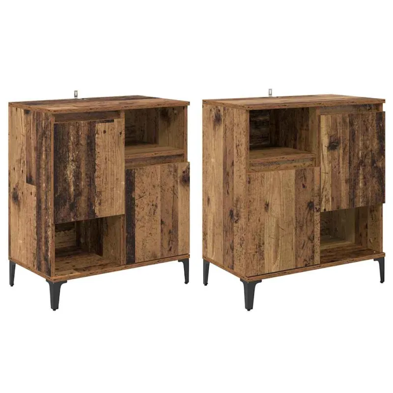 Šoninės lentynos 2 pcs Senovinis medis 60 x 35 x 70 cm