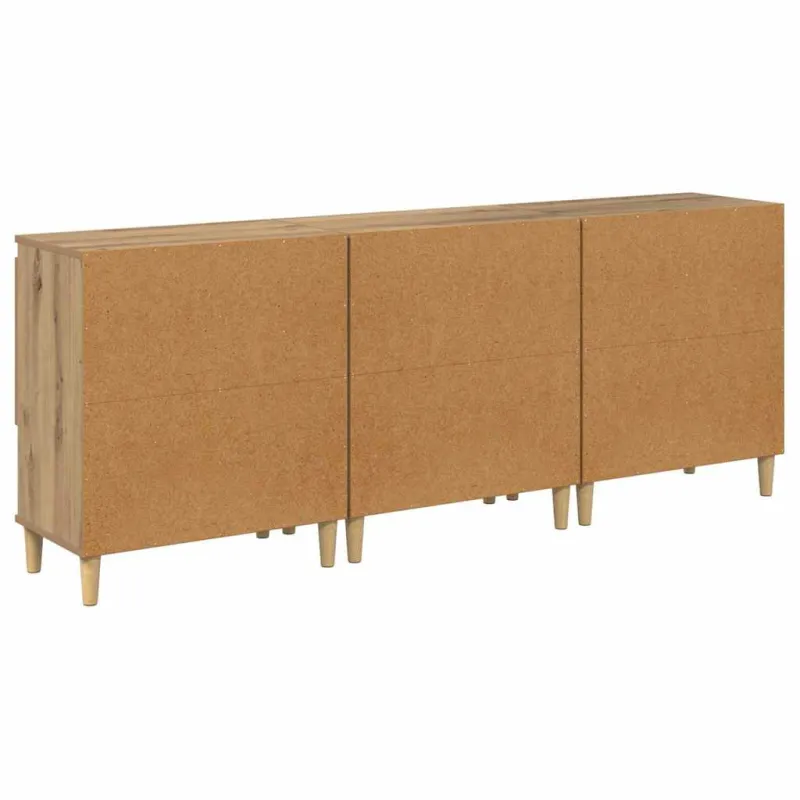 Šoninės lentynos 3 pcs Amatininkų ąžuolas 60 x 35 x 70 cm