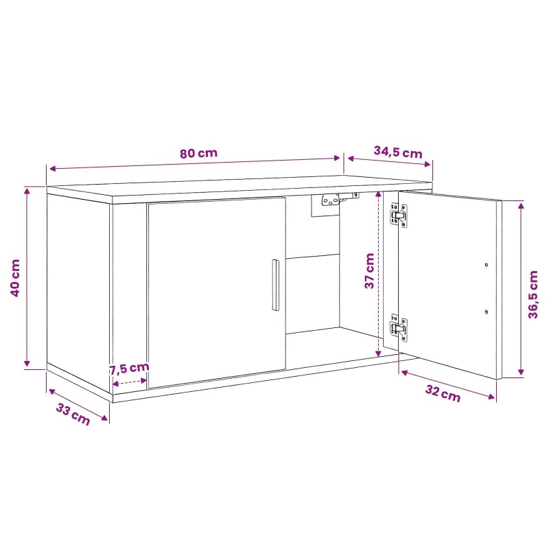 Sieninio televizoriaus kabineto komplektas 3 pcs