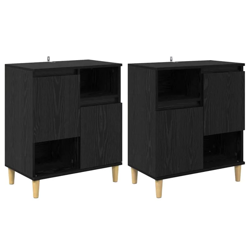 Šoninės lentynos 2 pcs Juodas ąžuolas 60 x 35 x 70 cm