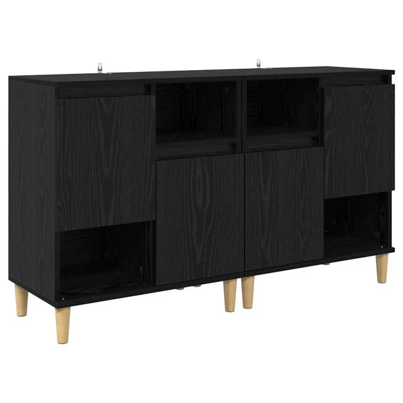 Šoninės lentynos 2 pcs Juodas ąžuolas 60 x 35 x 70 cm