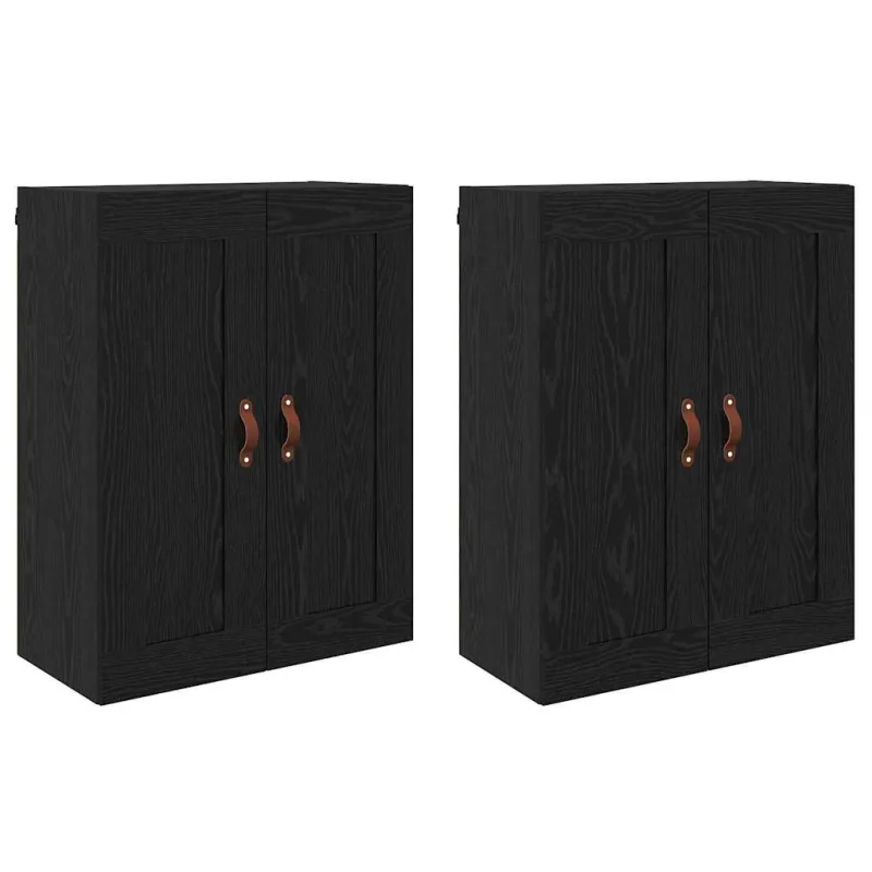 Prikabinama spinta 2 pcs Juodas ąžuolas 69,5 x 34 x 90 cm
