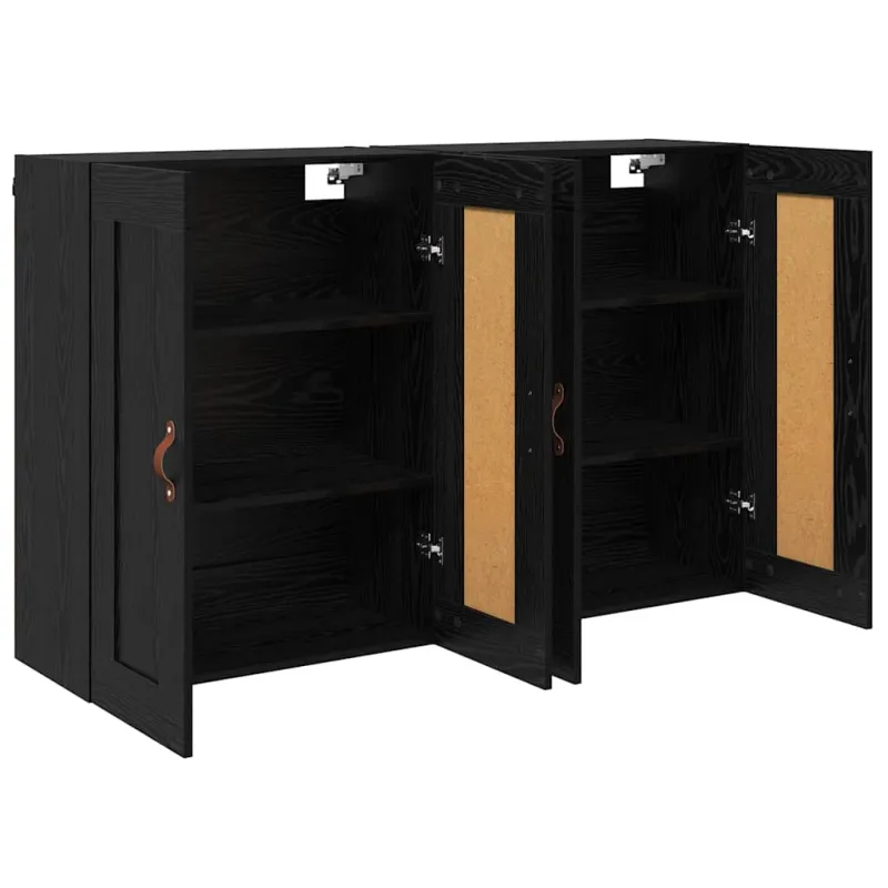 Prikabinama spinta 2 pcs Juodas ąžuolas 69,5 x 34 x 90 cm