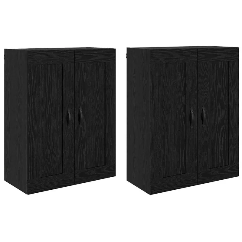 Prikabinama spinta 2 pcs Juodas ąžuolas 69,5 x 34 x 90 cm
