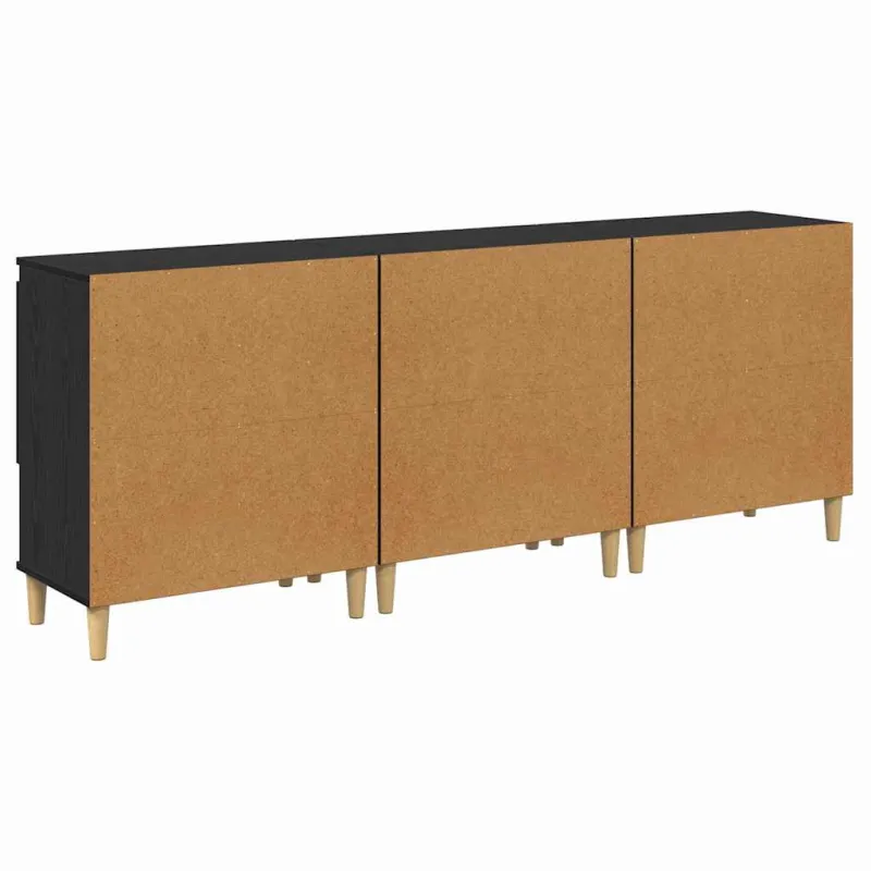 Šoninės lentynos 3 pcs Juodas ąžuolas 60 x 35 x 70 cm