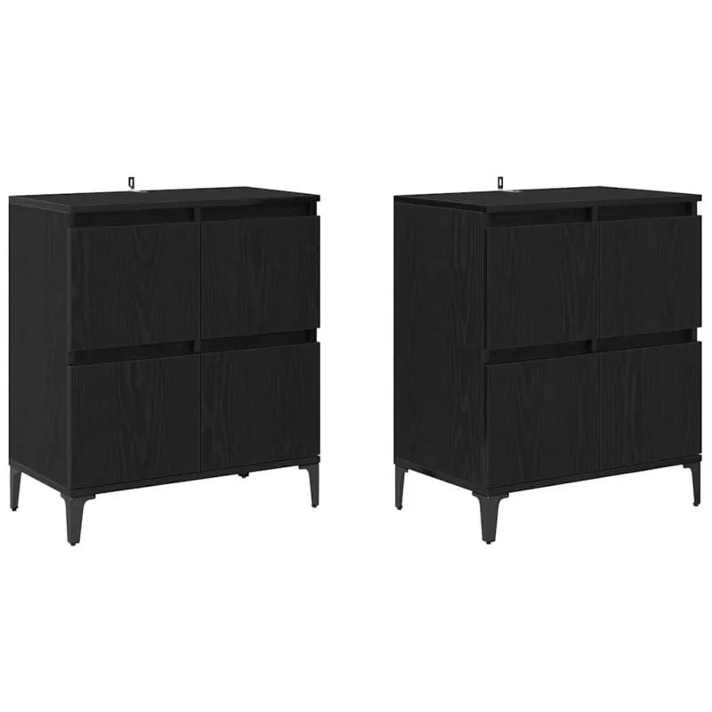 Šoninės lentynos 2 pcs Juodas ąžuolas 60 x 35 x 70 cm