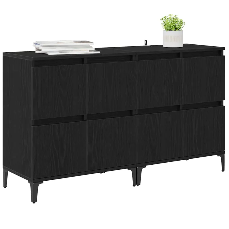 Šoninės lentynos 2 pcs Juodas ąžuolas 60 x 35 x 70 cm