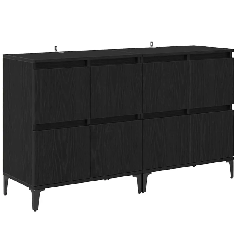 Šoninės lentynos 2 pcs Juodas ąžuolas 60 x 35 x 70 cm