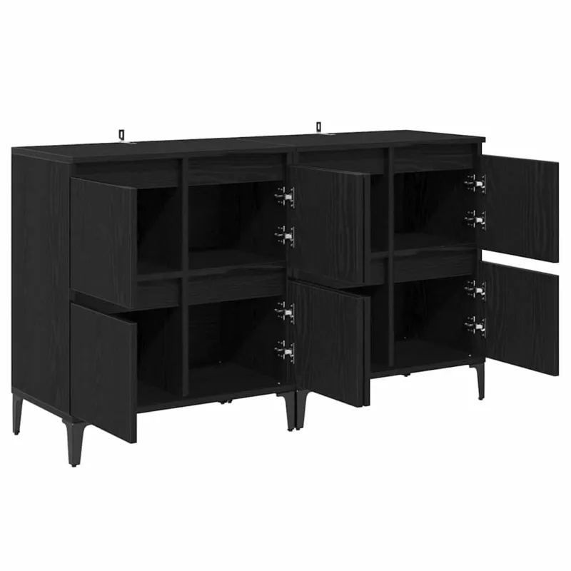 Šoninės lentynos 2 pcs Juodas ąžuolas 60 x 35 x 70 cm