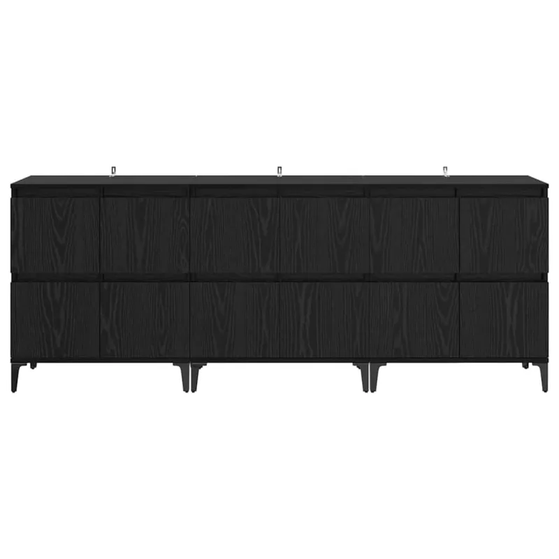 Šoninės lentynos 3 pcs Juodas ąžuolas 60 x 35 x 70 cm