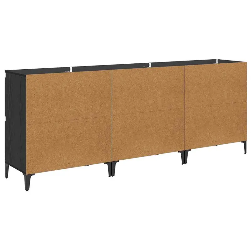 Šoninės lentynos 3 pcs Juodas ąžuolas 60 x 35 x 70 cm