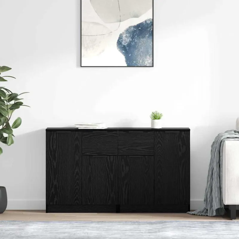 Šoninės lentynos 2 pcs Juodas ąžuolas 60 x 30 x 70 cm