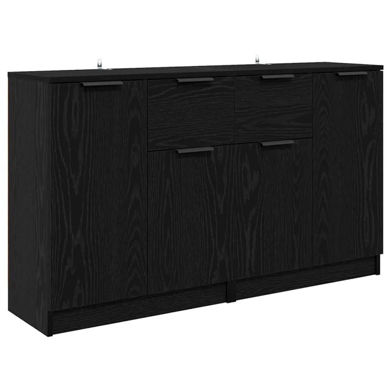 Šoninės lentynos 2 pcs Juodas ąžuolas 60 x 30 x 70 cm