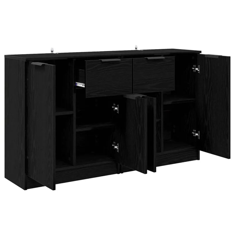 Šoninės lentynos 2 pcs Juodas ąžuolas 60 x 30 x 70 cm