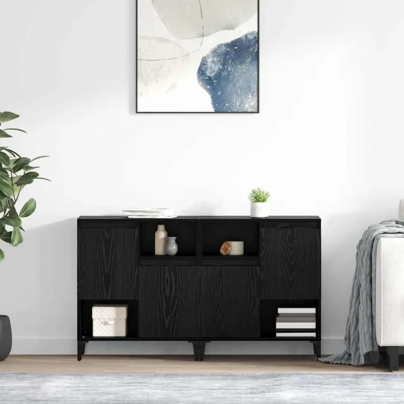 Šoninės lentynos 2 pcs Juodas ąžuolas 60 x 35 x 70 cm