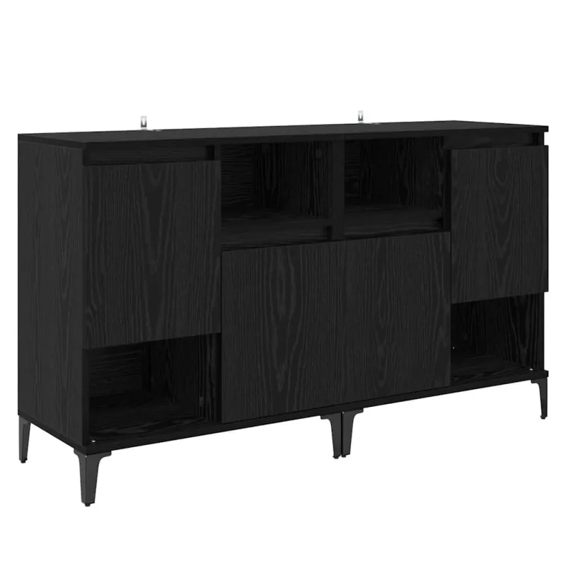 Šoninės lentynos 2 pcs Juodas ąžuolas 60 x 35 x 70 cm