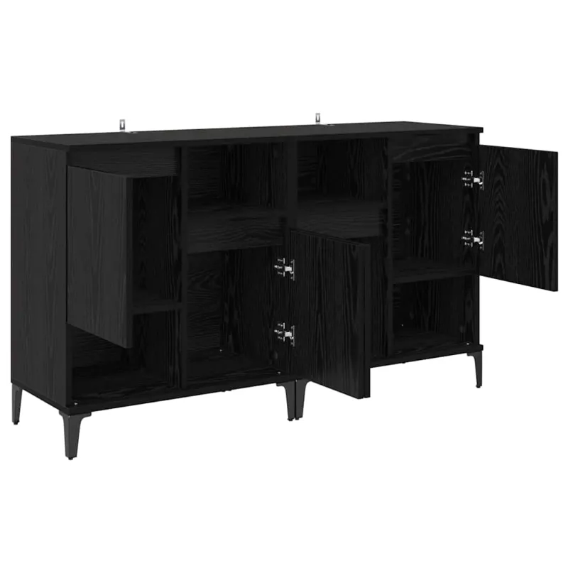Šoninės lentynos 2 pcs Juodas ąžuolas 60 x 35 x 70 cm