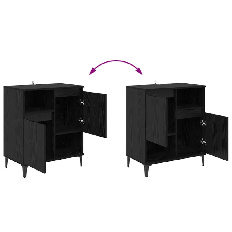Šoninės lentynos 2 pcs Juodas ąžuolas 60 x 35 x 70 cm