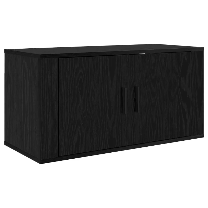 Sieninio televizoriaus kabineto komplektas 2 pcs Juodas ąžuolas