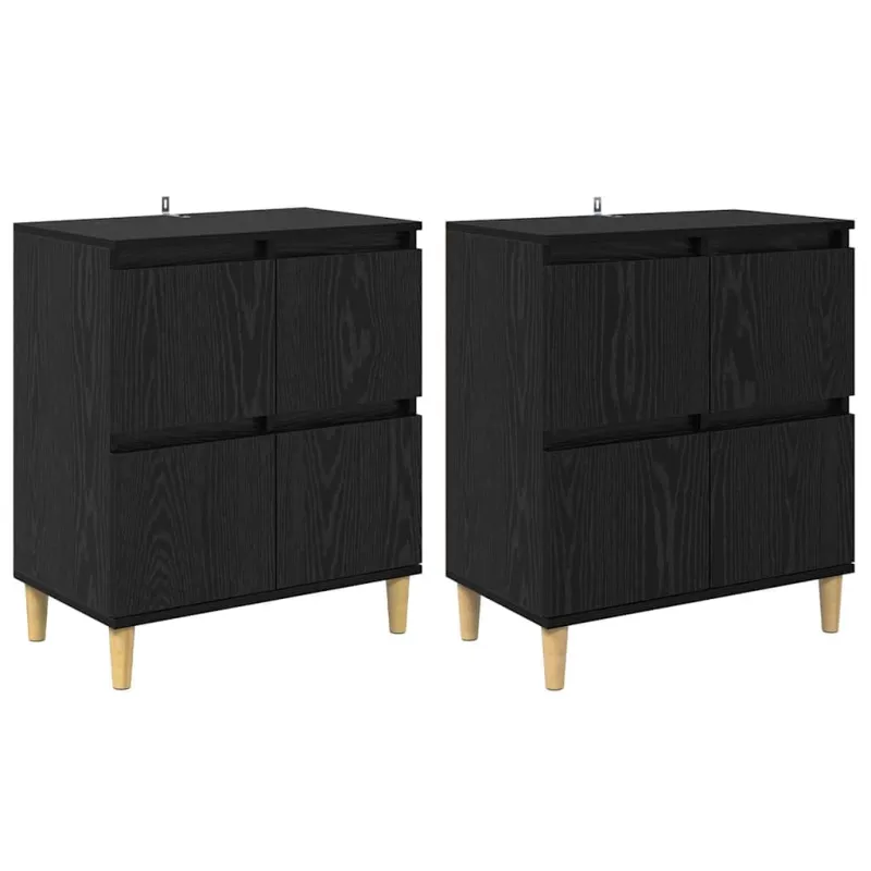 Šoninės lentynos 2 pcs Juodas ąžuolas 60 x 35 x 70 cm