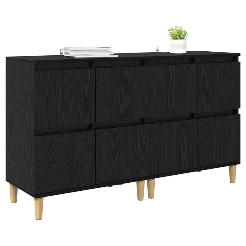 Šoninės lentynos 2 pcs Juodas ąžuolas 60 x 35 x 70 cm