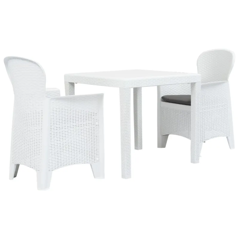 Bistrokalustekoko, 3d., valkoinen väri, rattaan jäljitelmä