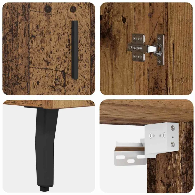 Aukštas spintelė 2 pcs Senovinis medis