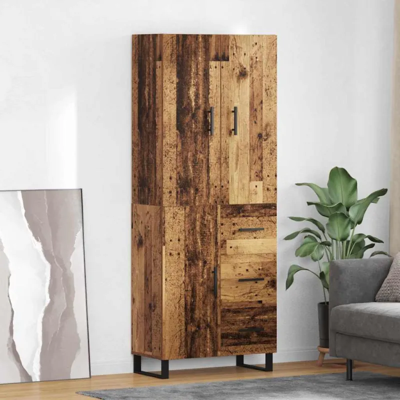 Aukštas spintelė 2 pcs Senovinis medis 69,5 x 34 x 180 cm