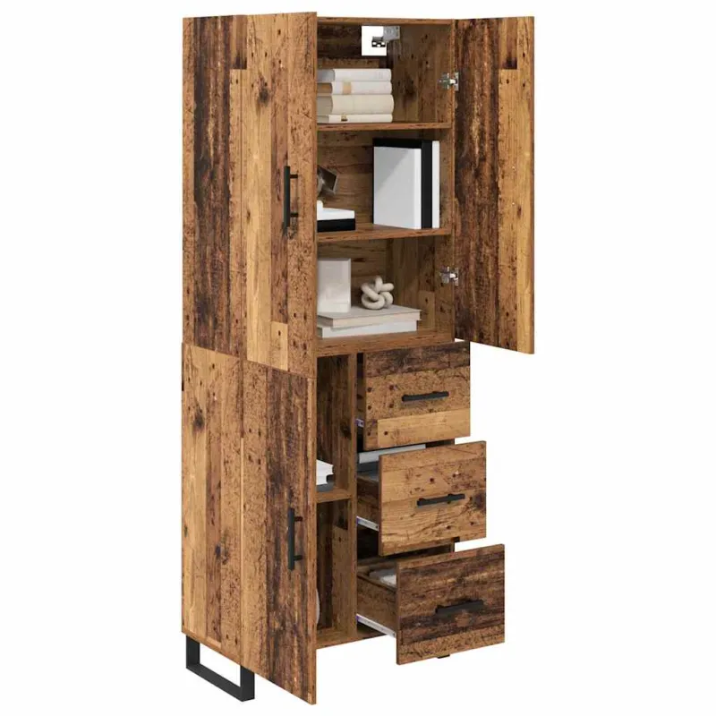 Aukštas spintelė 2 pcs Senovinis medis 69,5 x 34 x 180 cm