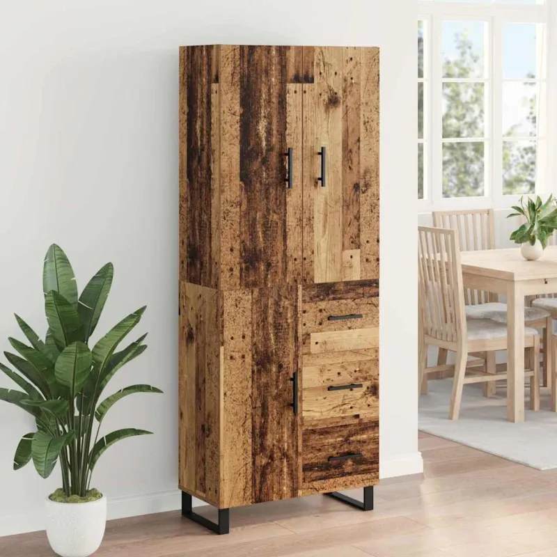 Aukštas spintelė 2 pcs Senovinis medis 69,5 x 34 x 180 cm